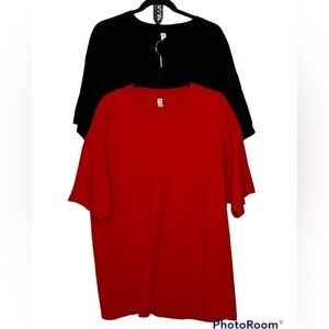 Alstyle Classic 2 Pc Bundle Black-Red T-shirts Sz 2 XL
